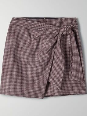 NWOT Aritzia Wrap Front Plaid Skirt in 00
